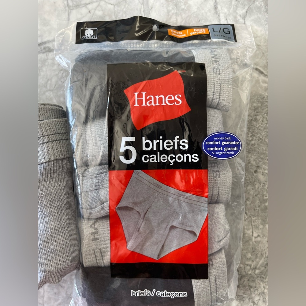 Vintage gray waistband hanes briefs.